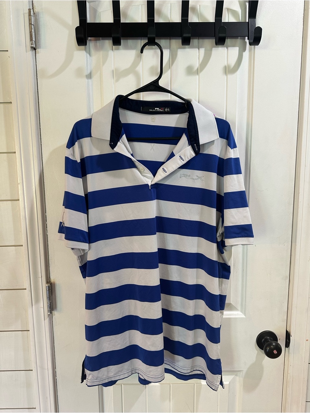 Ralph Lauren Blue and White Striped Polo Shirt